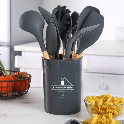 Silicone Cooking Utensils Set of 11pcs with Holder